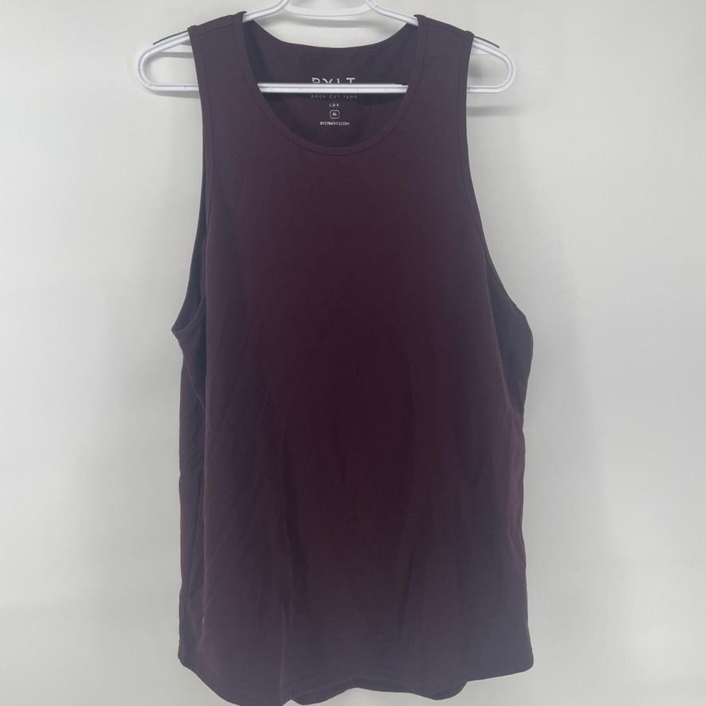BYLT Tank Top Mens XL Red Drop Cut LUX Stretch Tagless Jersey Casual Everyday